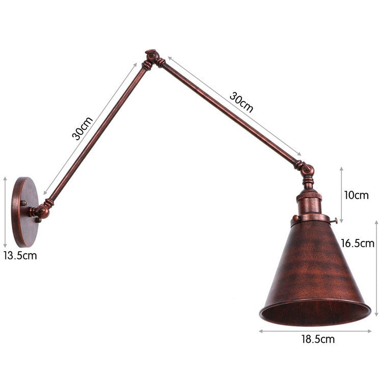 SkandiShop Adjustable Wall Lamp Sconce Iron Loft